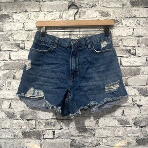 EUC No Boundaries Women's Dark Wash Distressed Jean Shorts Size 9